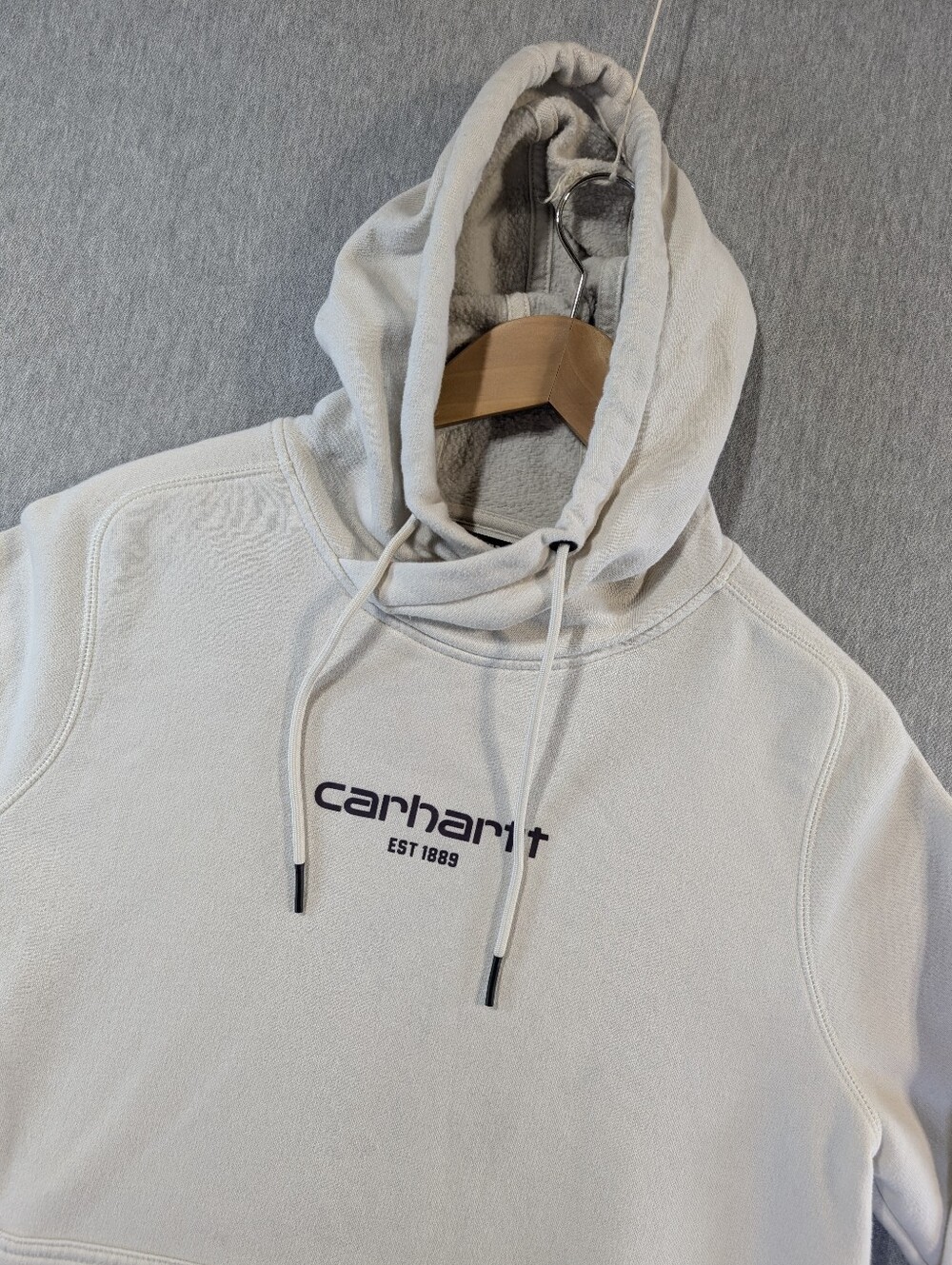 Carhartt Force Relaxed Fit Logo Hoodie Women's Large Cream Moisture Wicking